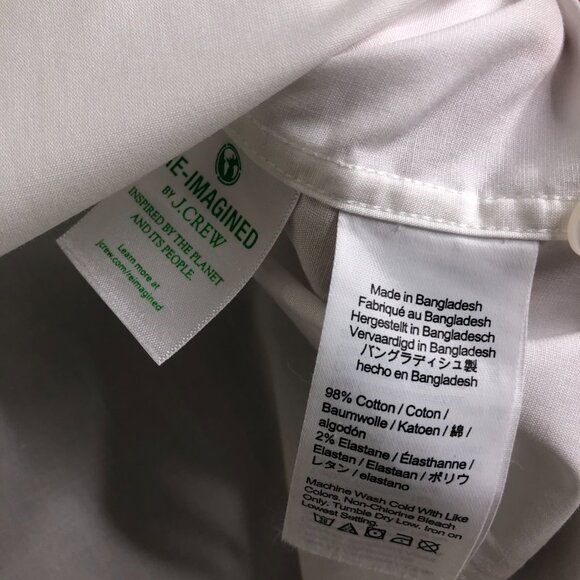 J Crew Shirt Mens Extra Large White Button Oxford Spread Collar Long Sleeve Slim - Picture 7 of 11